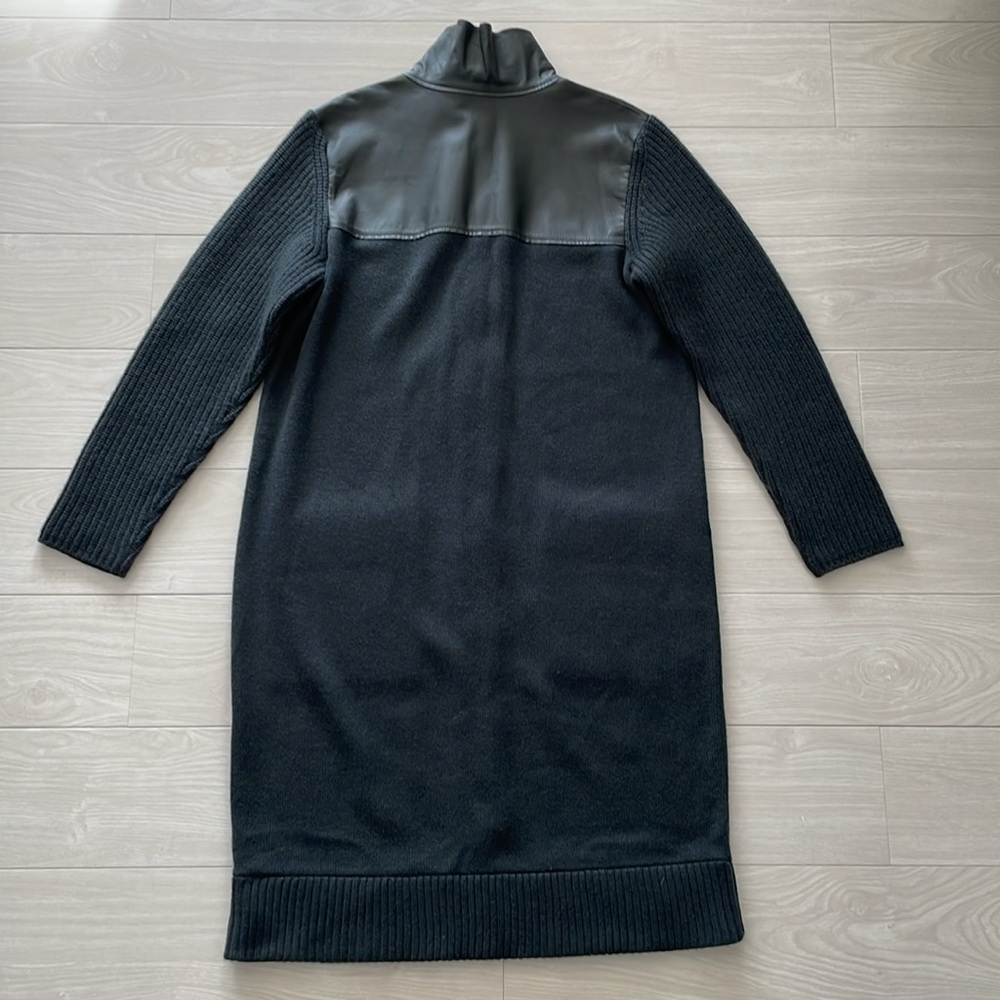 Akris Pine Green Italian Cashmere & Napa Leather Cardigan - Picture 9 of 16